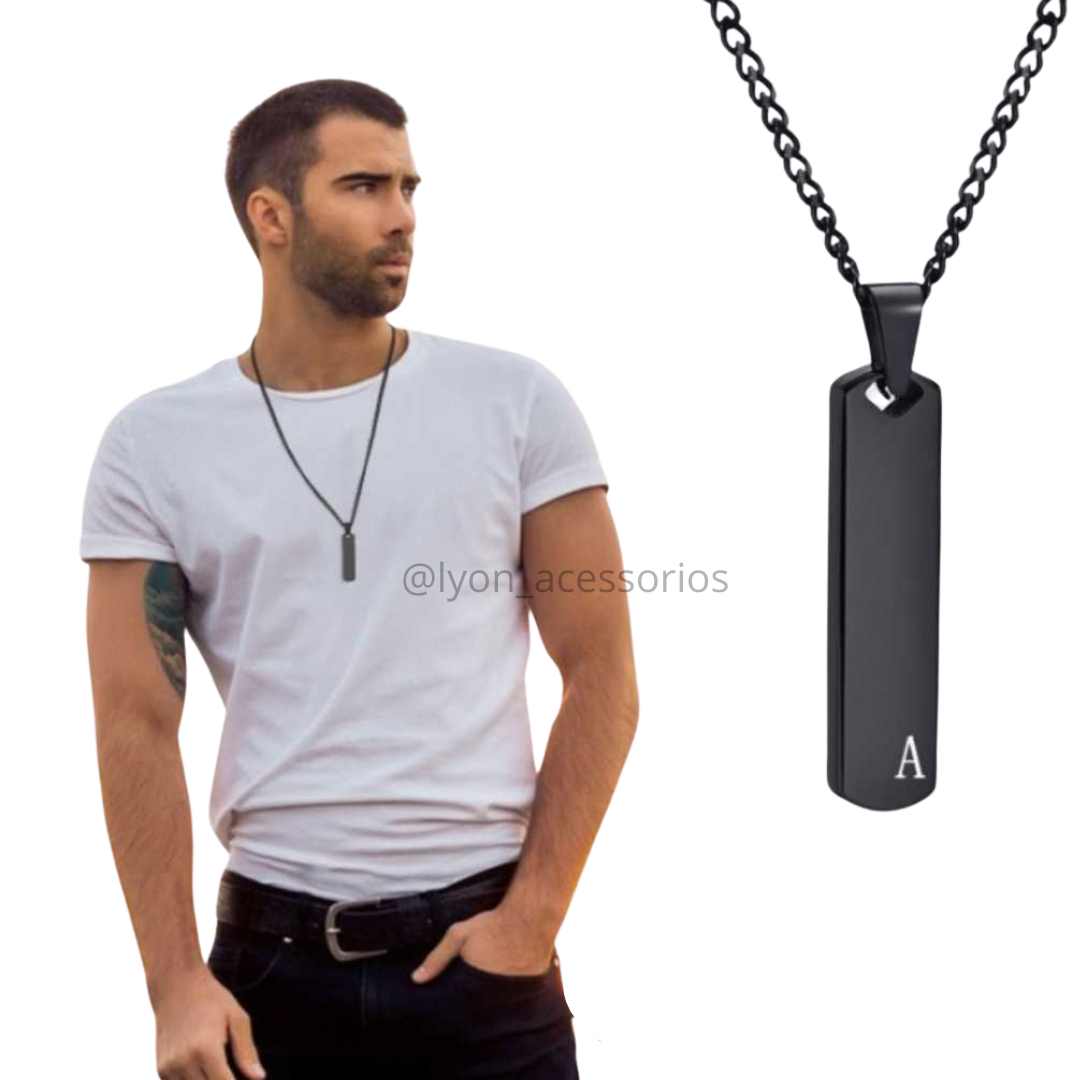 Colar Masculino Barra Vertical Personalizada