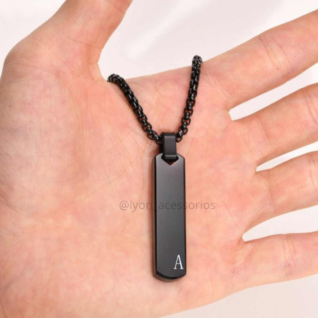 Colar Masculino Barra Vertical Personalizada - Lyon Acessórios