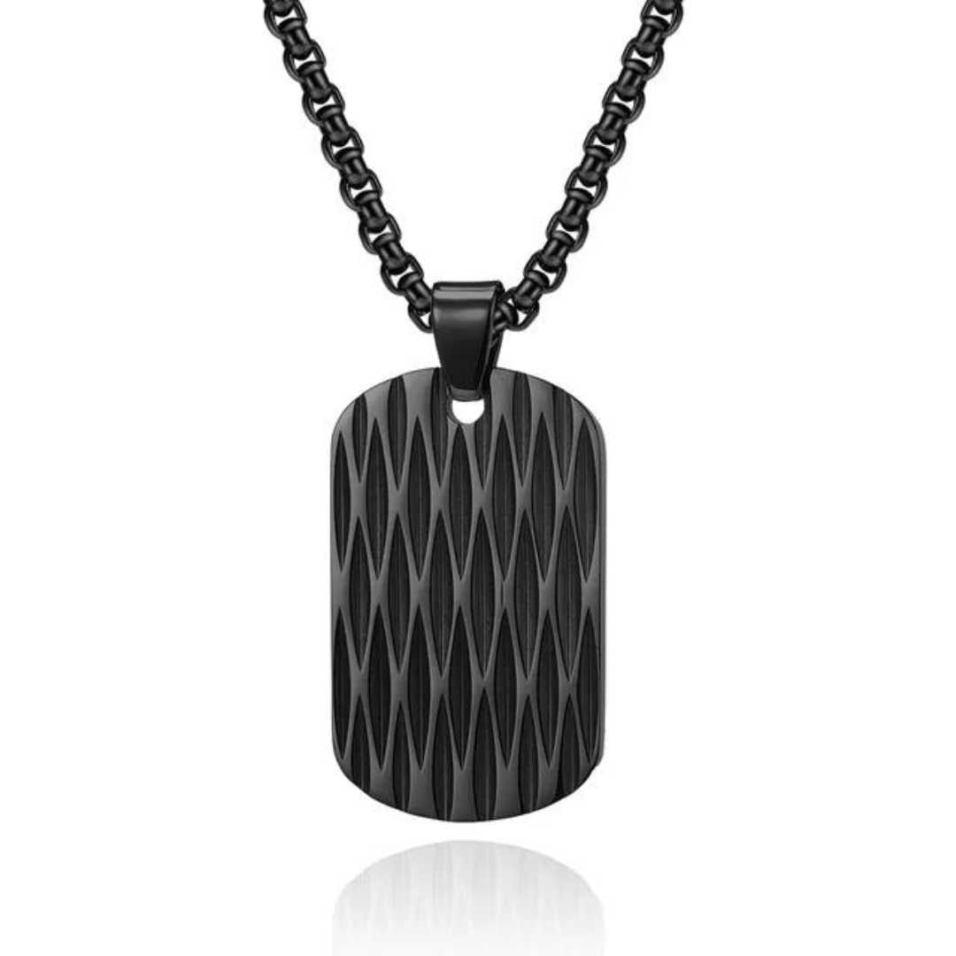 Colar Masculino Dog Tag Diamond Blade - Preto