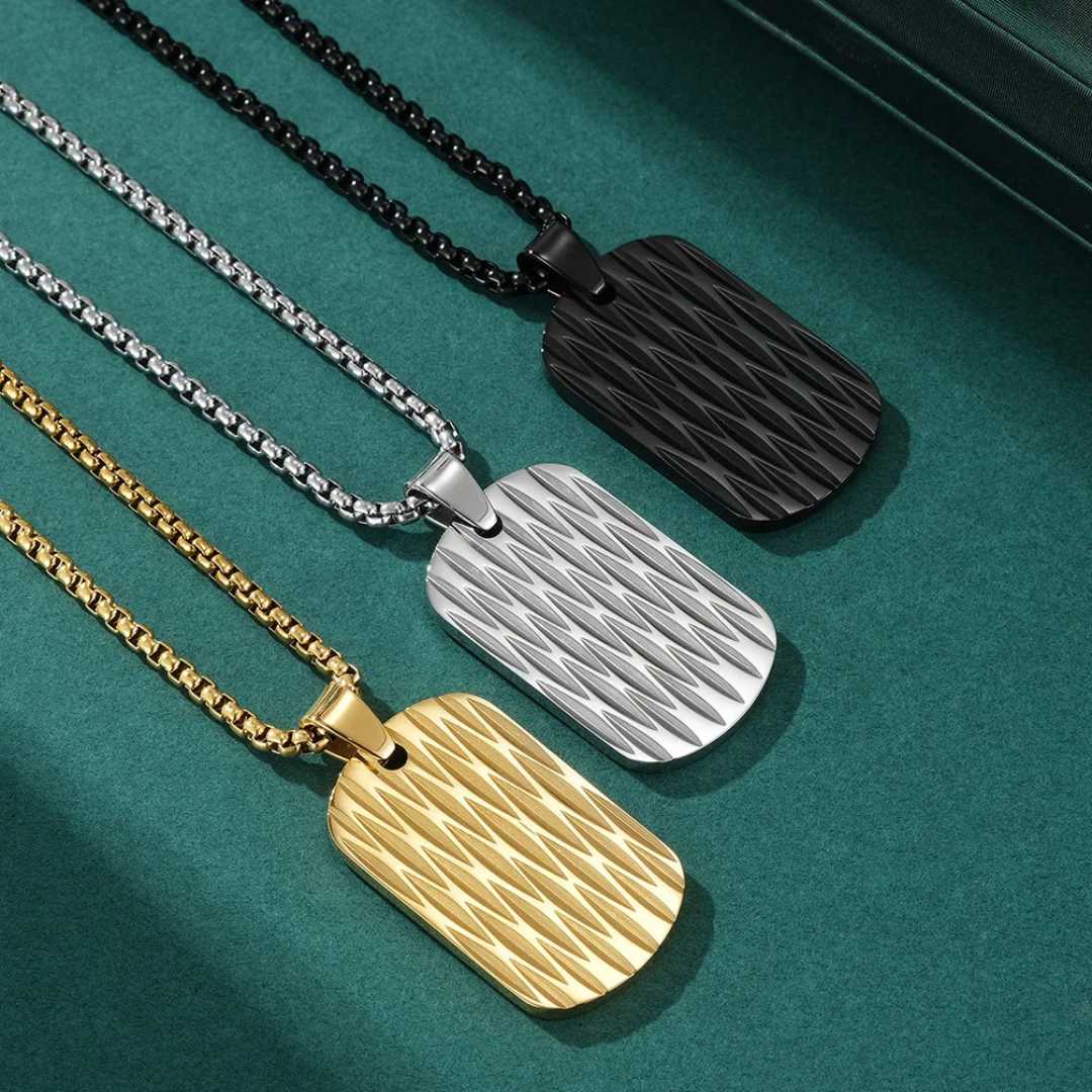 Colar Masculino Dog Tag Diamond Blade