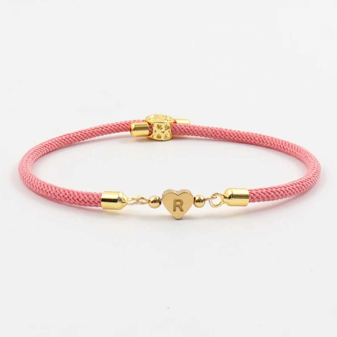 Pulseira Feminina Love Com Pingente de Coração Personalizado - Lyon Acessórios