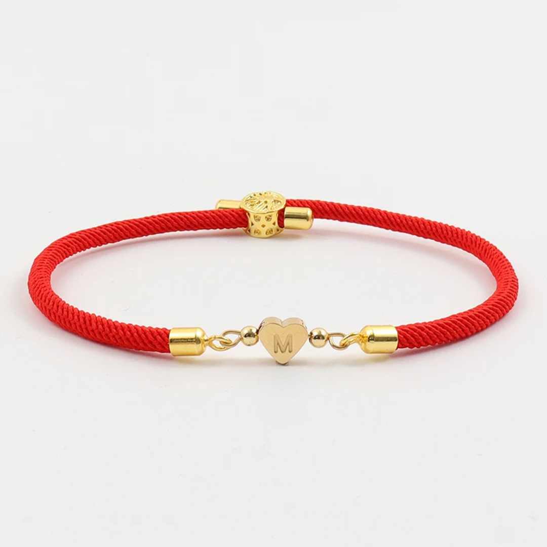 Pulseira Feminina Love Com Pingente de Coração Personalizado - Lyon Acessórios