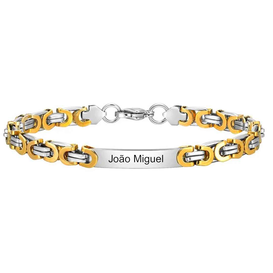 Pulseira Masculina Bizantina Personalizada - Lyon Acessórios