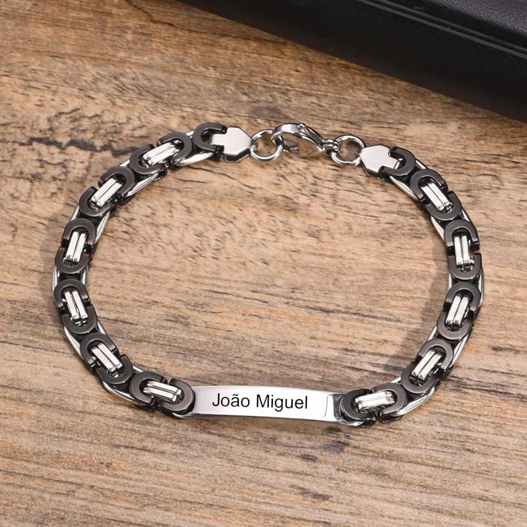 Pulseira Masculina Bizantina Personalizada - Lyon Acessórios