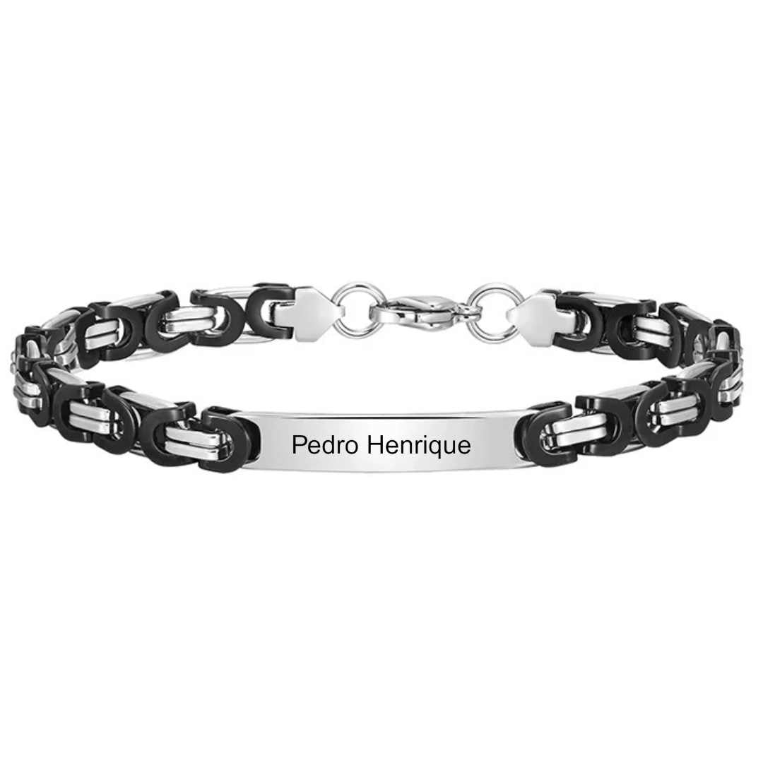 Pulseira Masculina Bizantina Personalizada - Lyon Acessórios