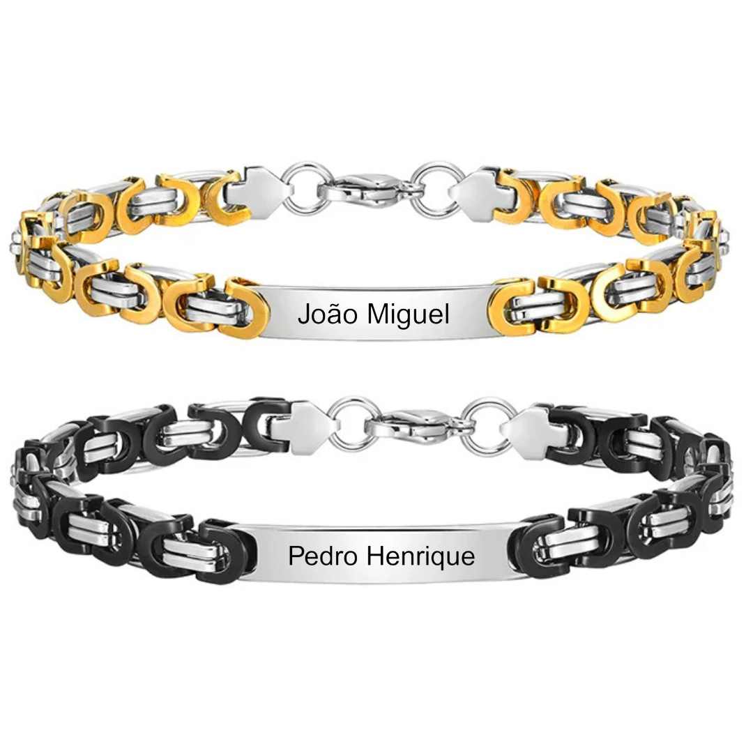 Pulseira Masculina Bizantina Personalizada - Lyon Acessórios