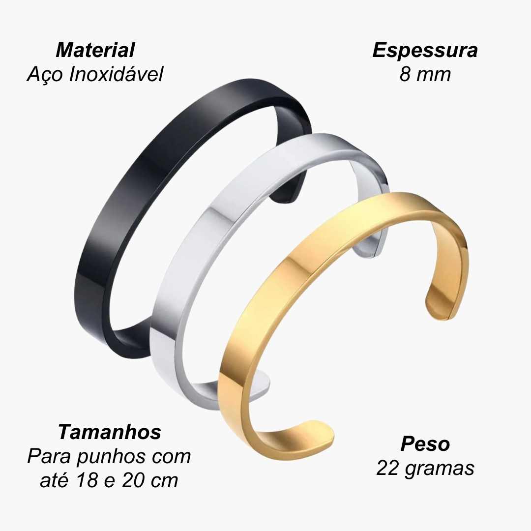 Pulseira Masculina Classic Personalizada 8 mm - Lyon Acessórios