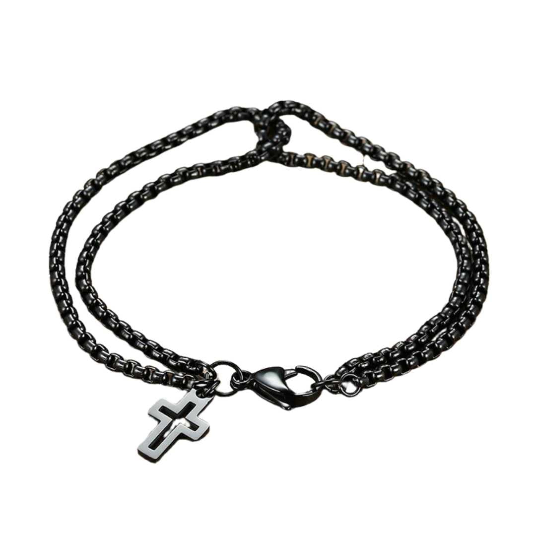 Pulseira Masculina Cruz Vazada - Lyon Acessórios