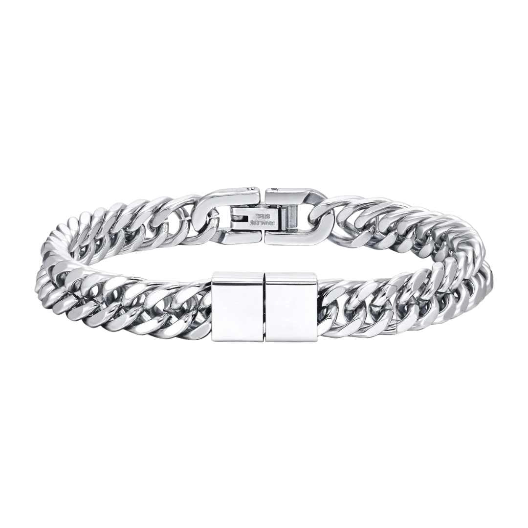 Pulseira Masculina Cubana Personalizada - Lyon Acessórios - 2 Nomes