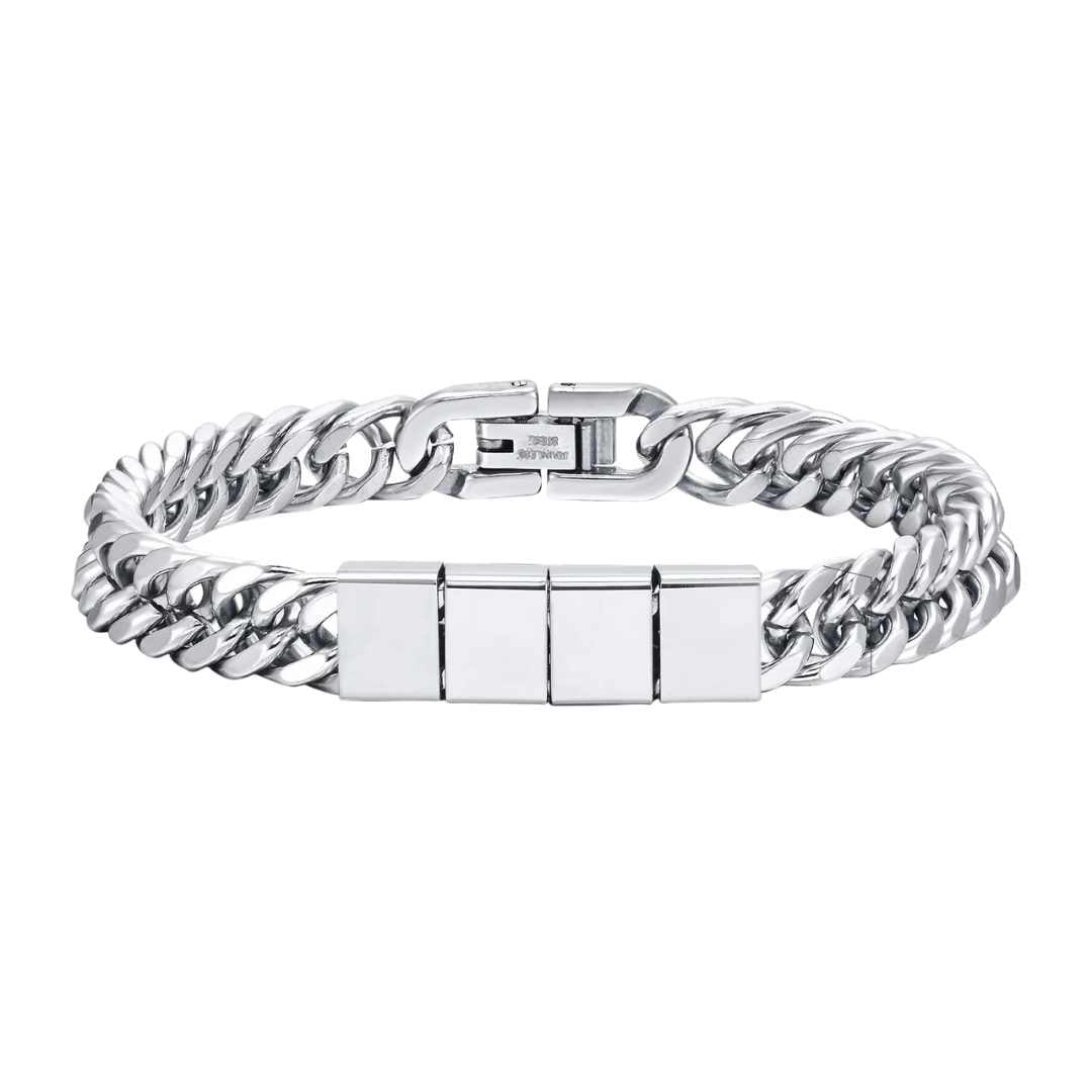 Pulseira Masculina Cubana Personalizada - Lyon Acessórios - 4 Nomes