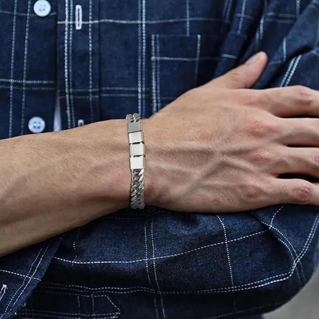 Pulseira Masculina Cubana Personalizada - Lyon Acessórios