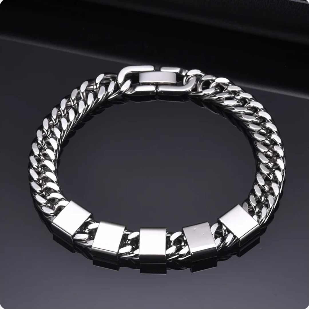 Pulseira Masculina Cubana Personalizada - Lyon Acessórios