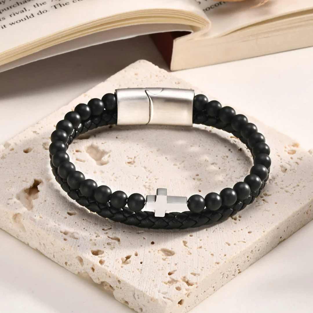 Pulseira Masculina Fé Inabalável - Lyon Acessórios