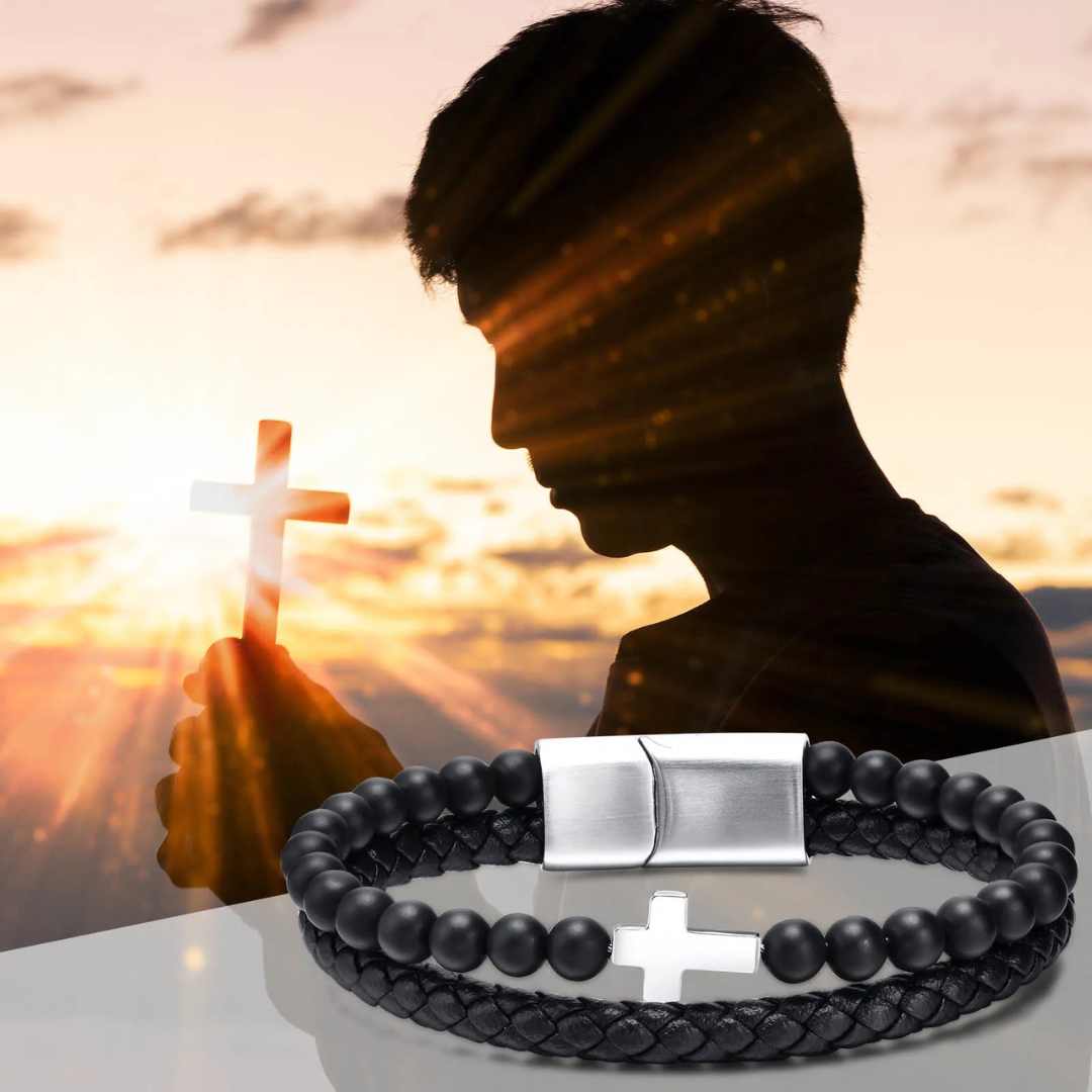 Pulseira Masculina Fé Inabalável - Lyon Acessórios