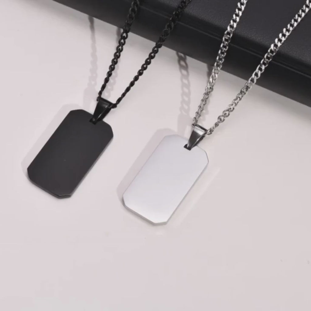 Colar Masculino Dog Tag - Vídeo