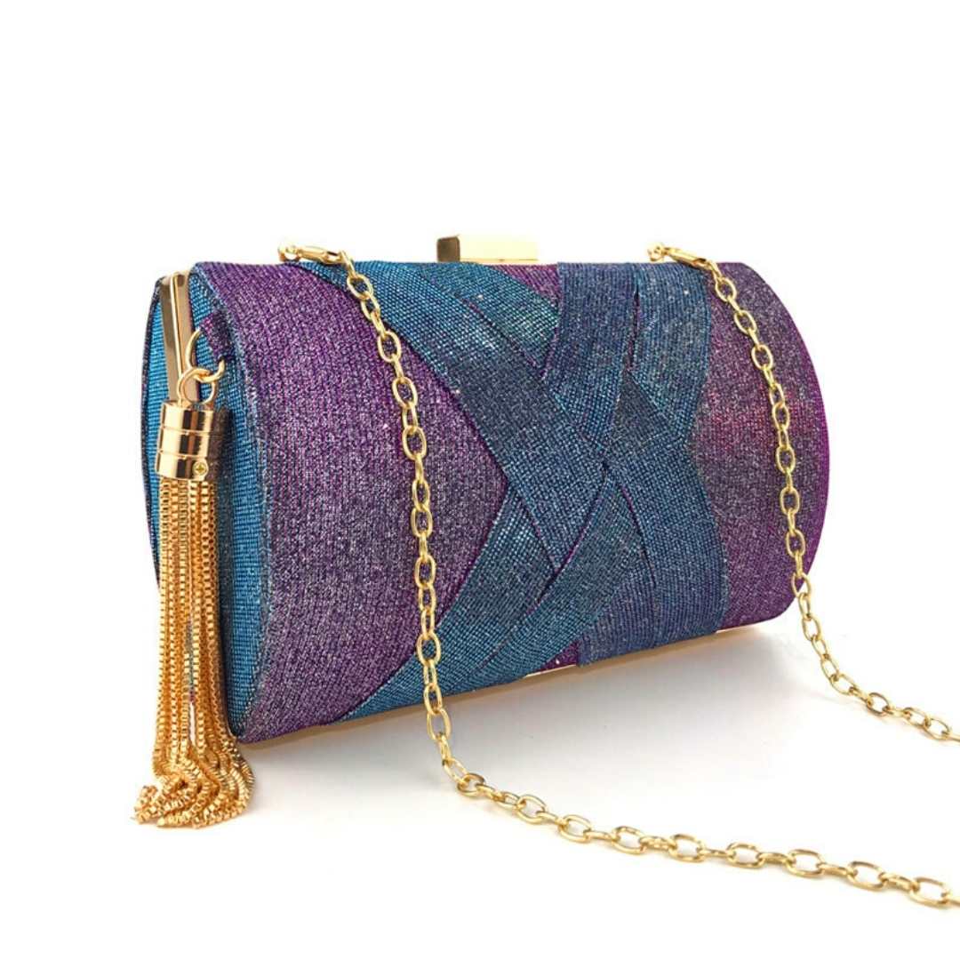 Bolsa de Festa Clutch Gabriela Roxo Flash