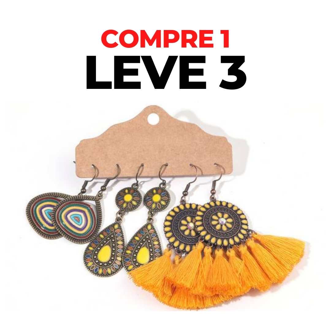 Brincos Boho Chic - Compre 1 Leve 3