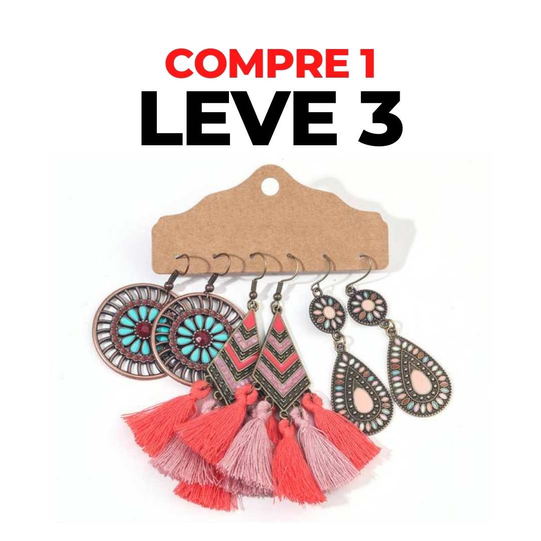 Brincos Boho Chic - Compre 1 Leve 3