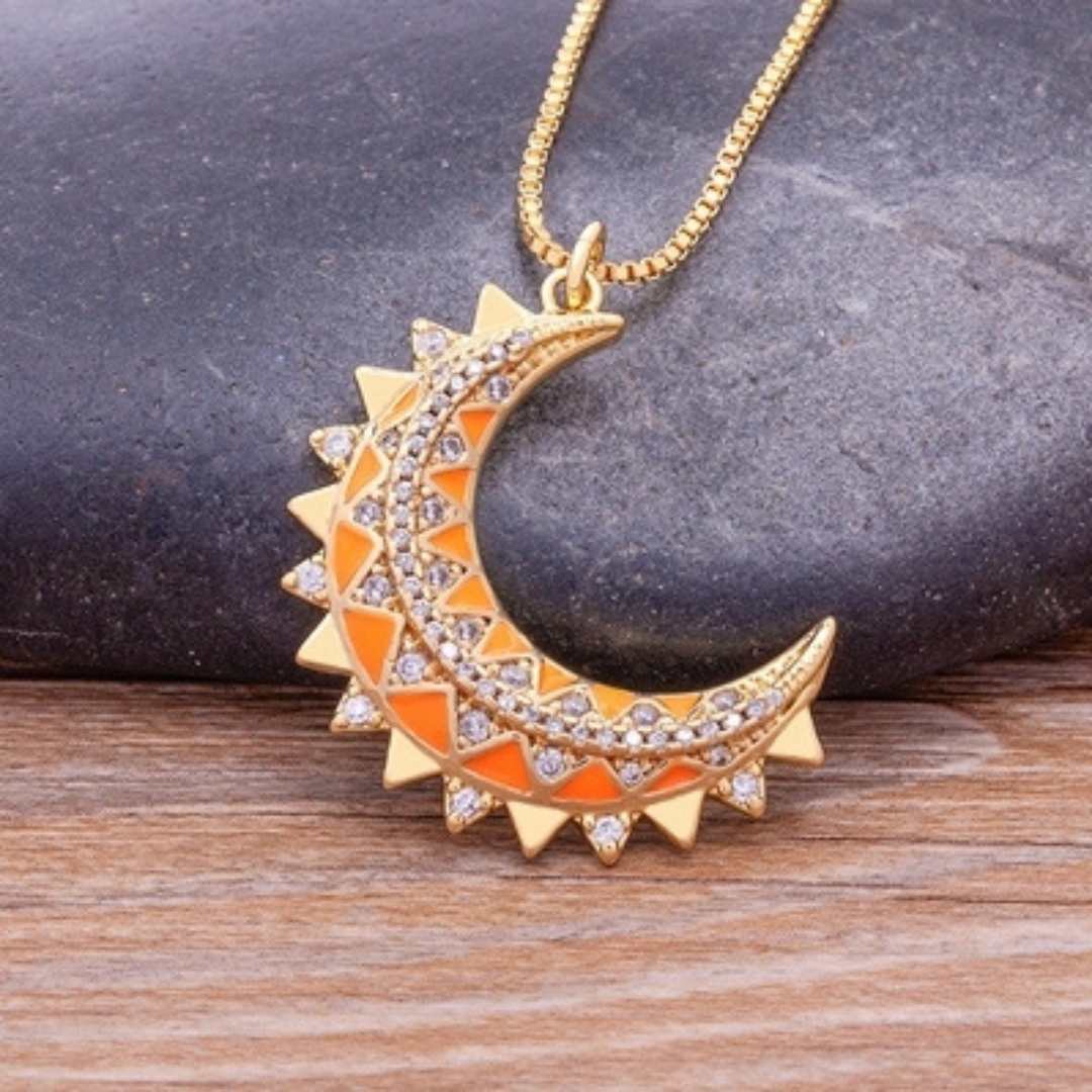 Colar Feminino Lua - Laranja