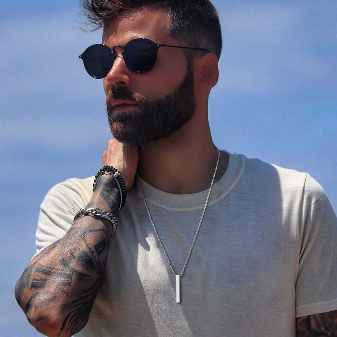 Colar Masculino Pilar Prata Modelo