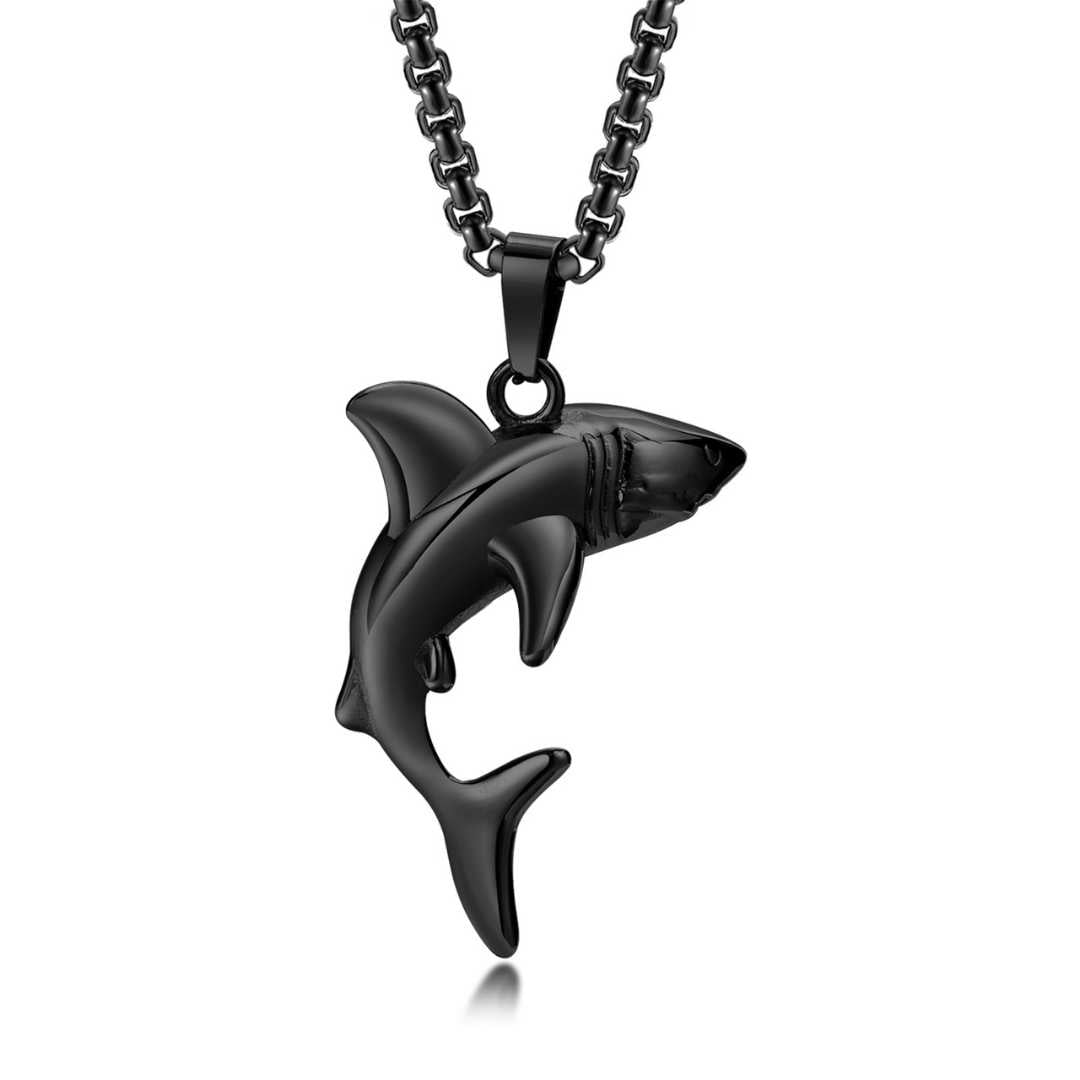 Colar Masculino Shark - Preto