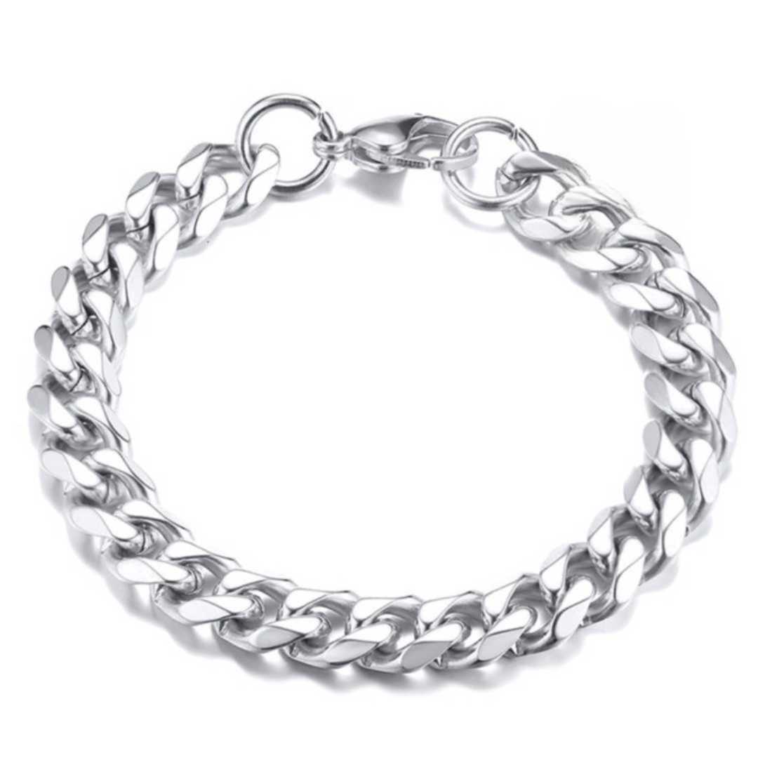 Pulseira Masculina Cubana - Prata